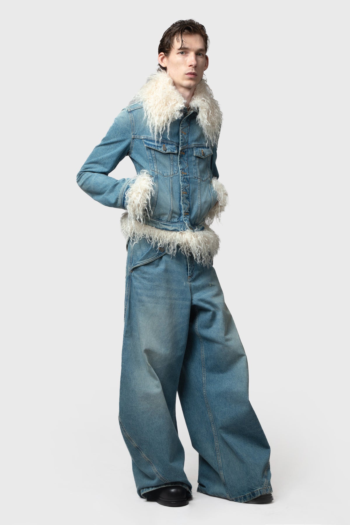 FUR DENIM JACKET