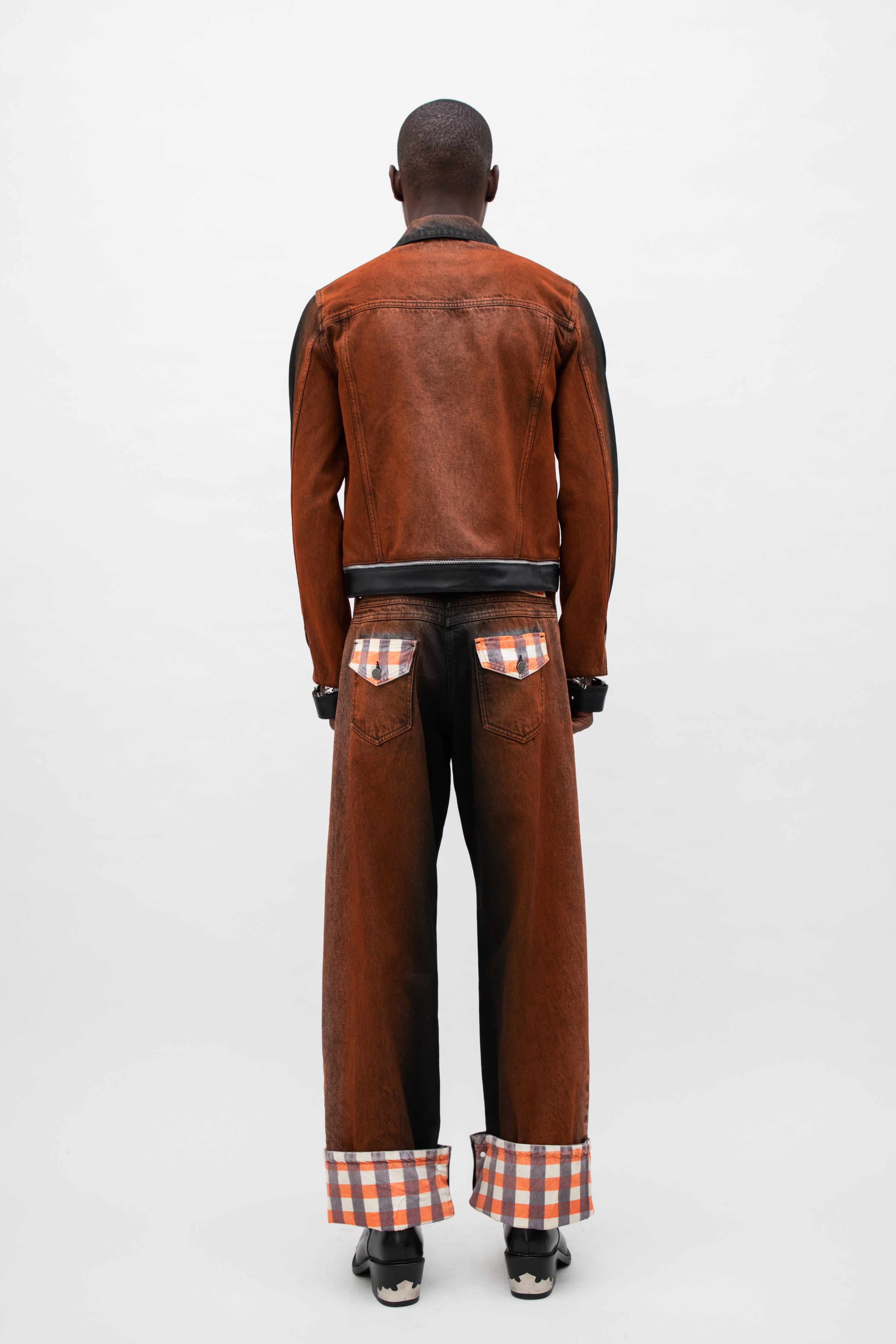 LEATHER STRAP DENIM JACKET