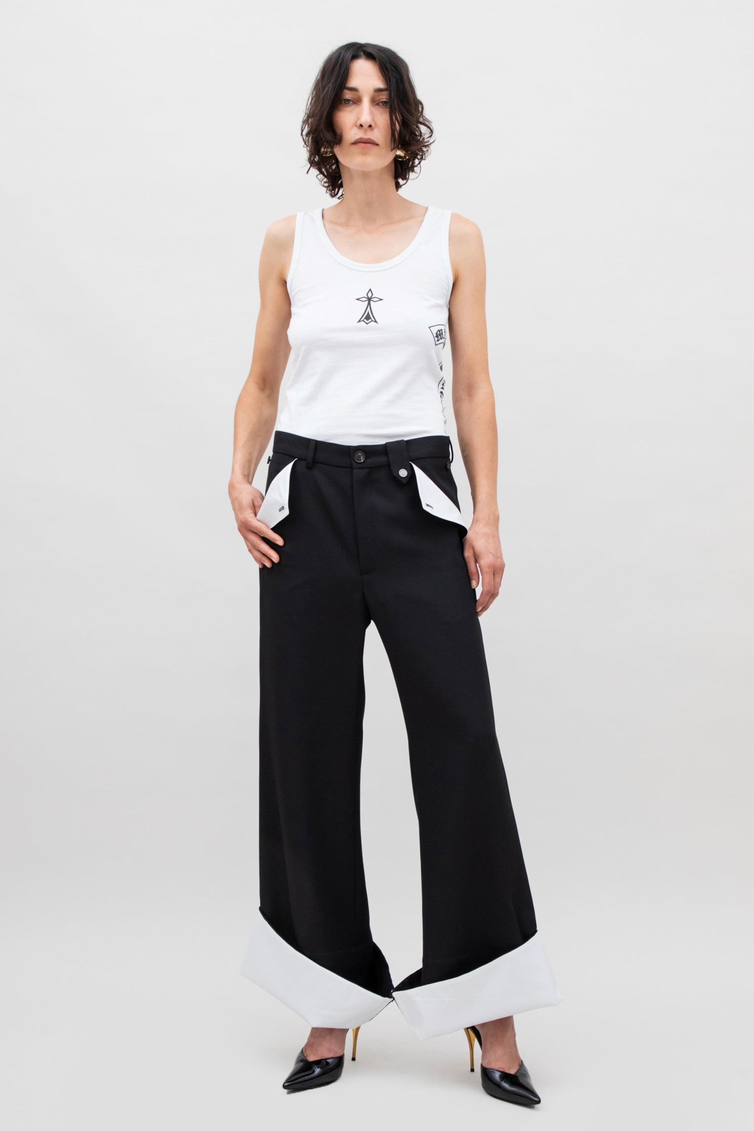CONTRASTED HEM SUIT PANT