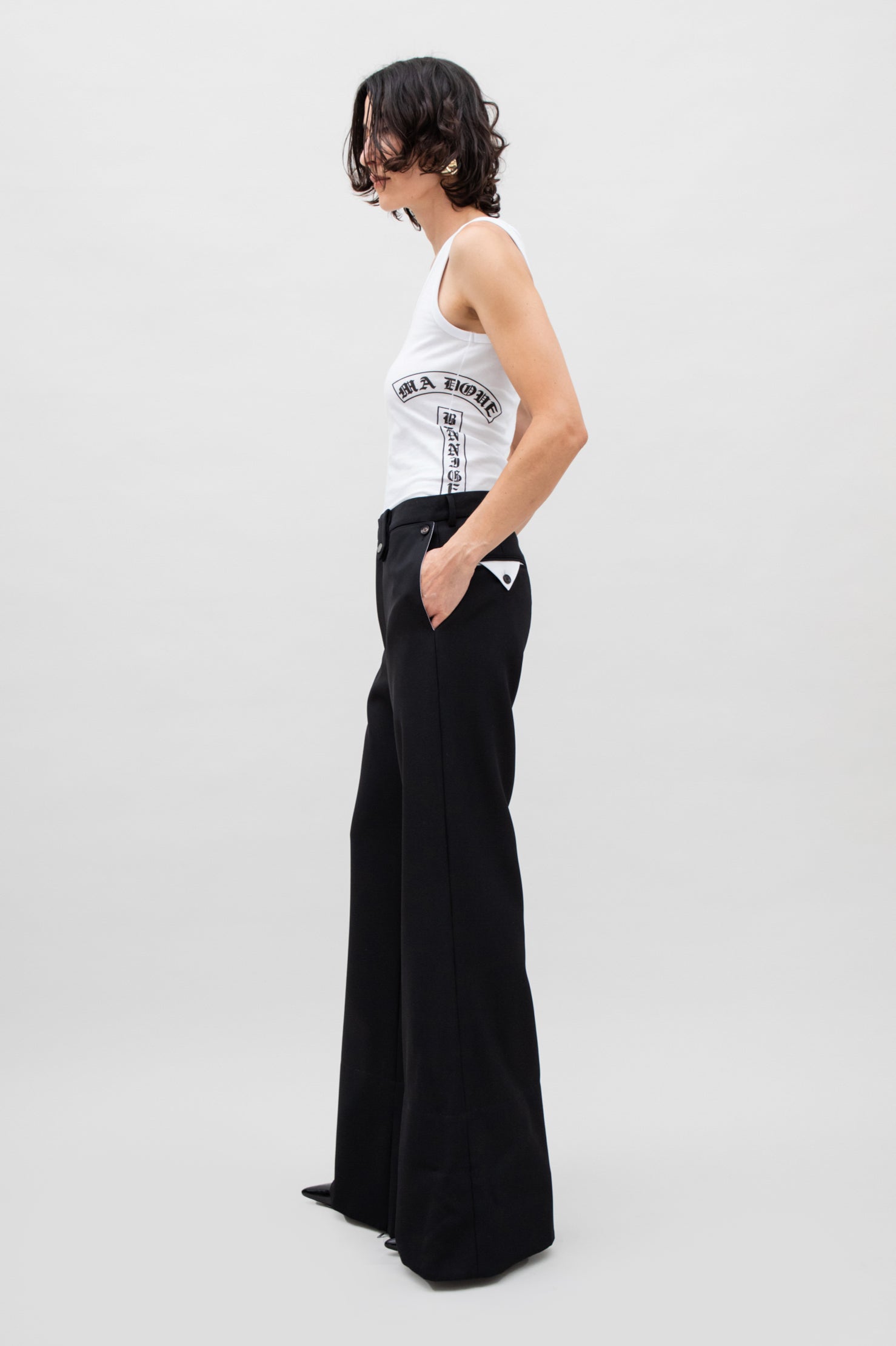 CONTRASTED HEM SUIT PANT