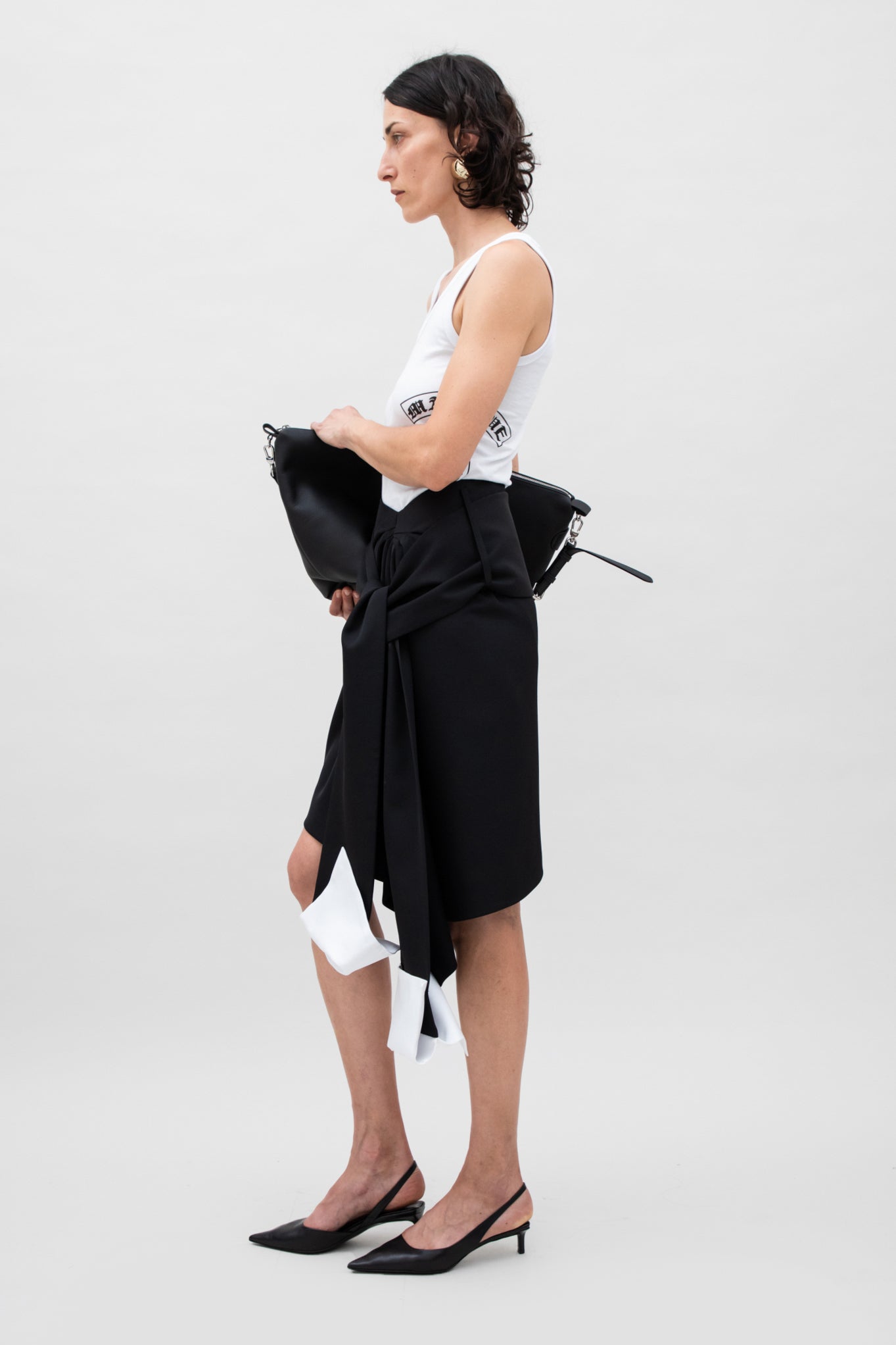 WOOL PANNELED SKIRT