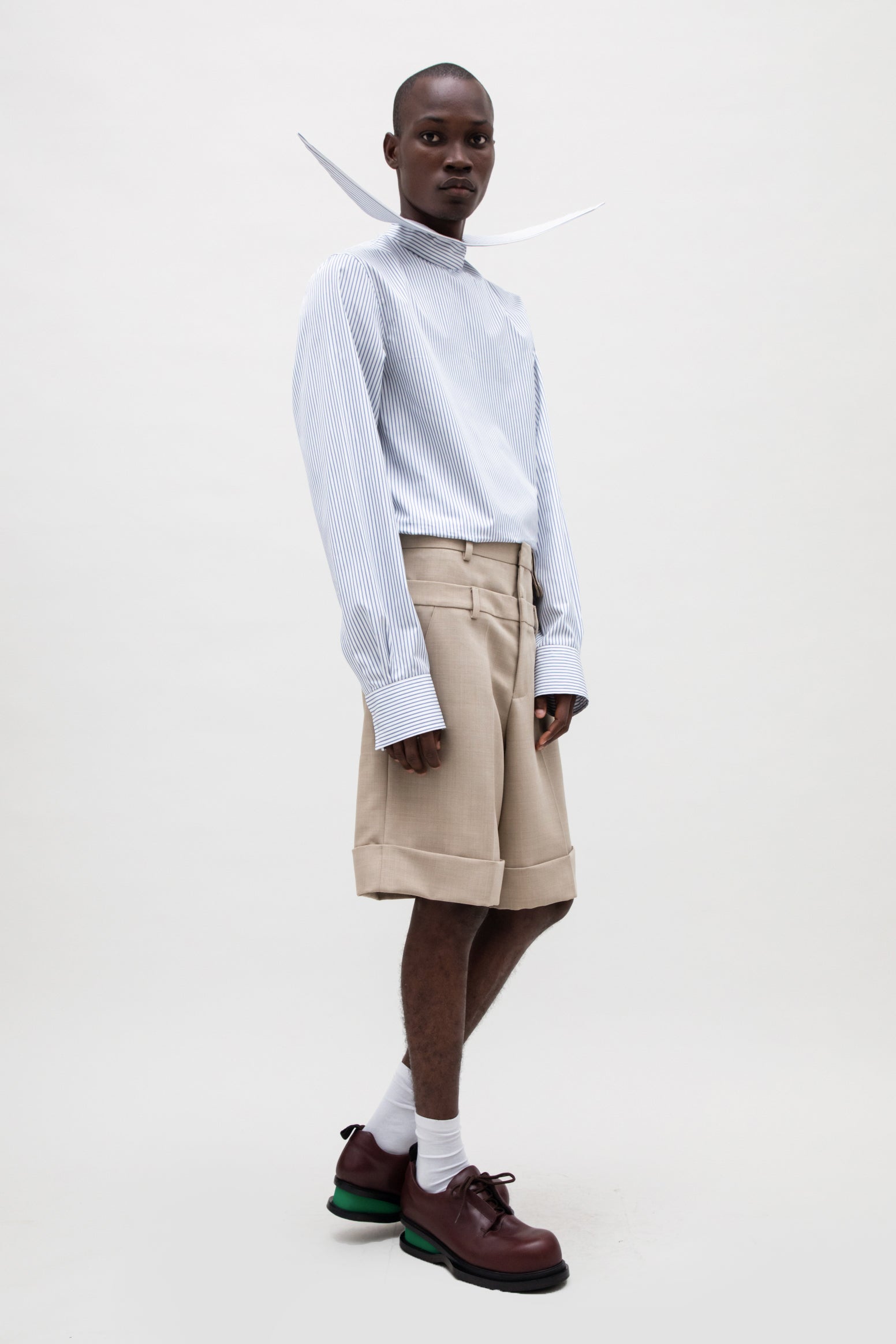 DOUBLE WAIST WOOL SHORT