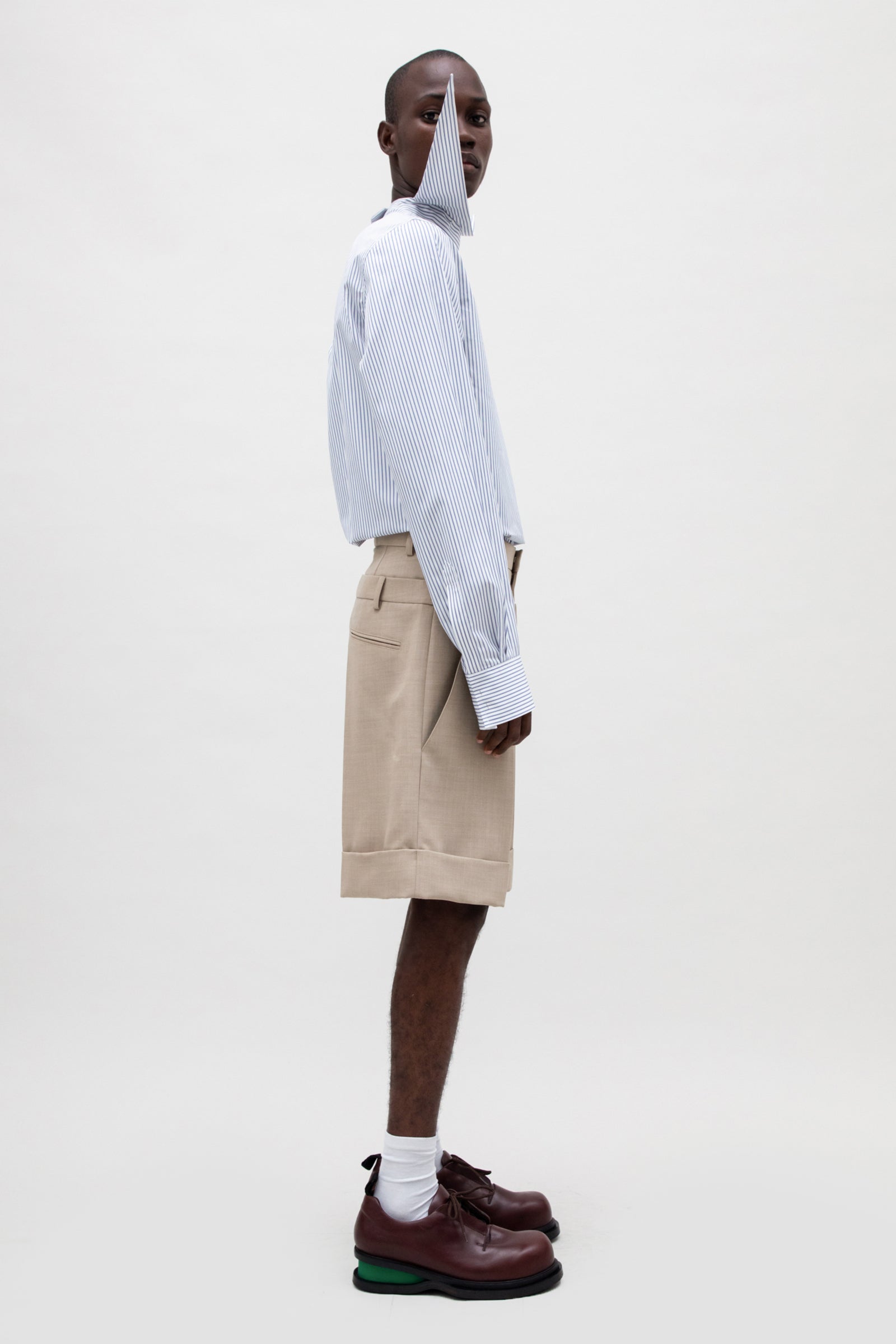 DOUBLE WAIST WOOL SHORT