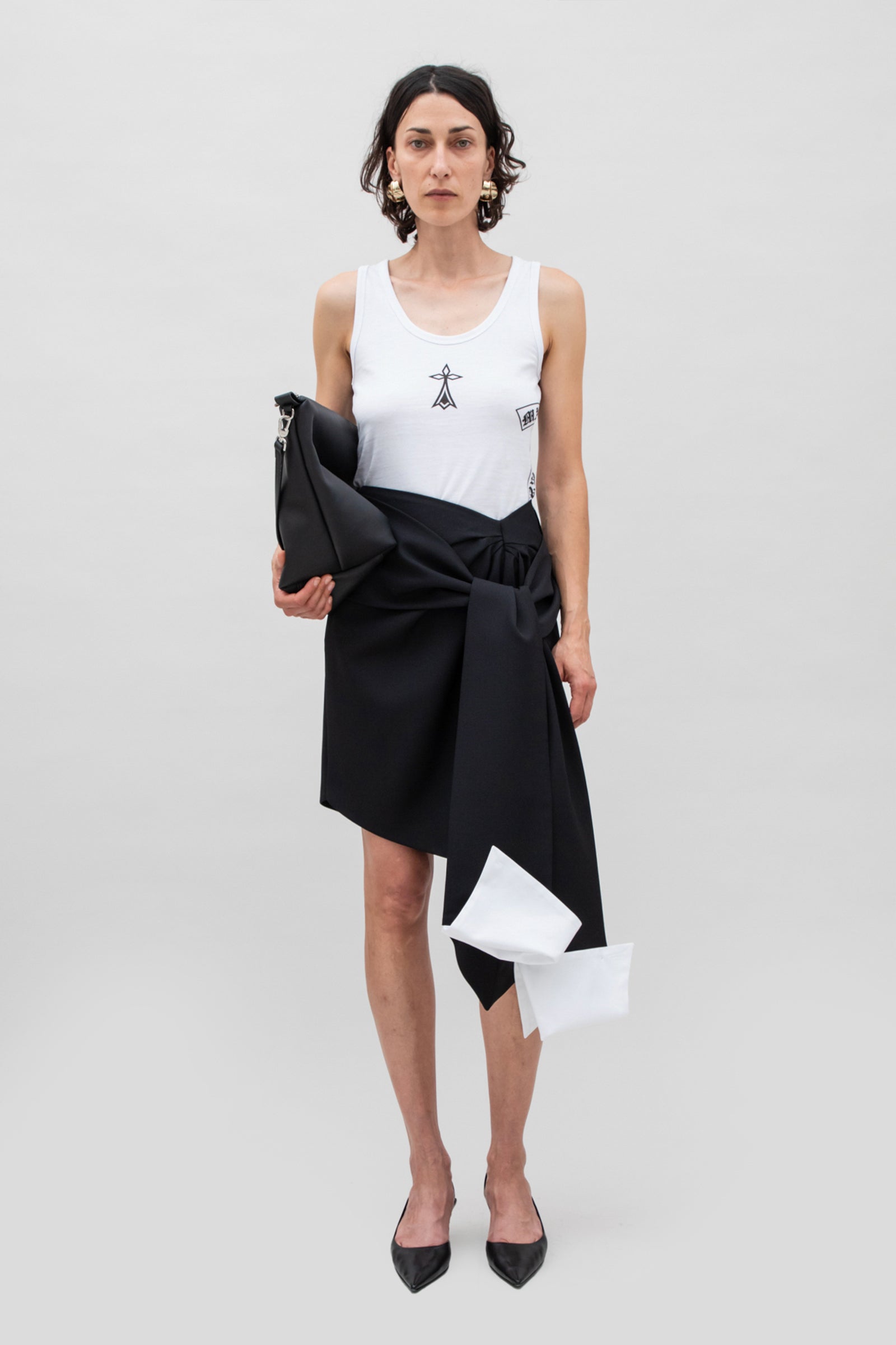 WOOL PANNELED SKIRT