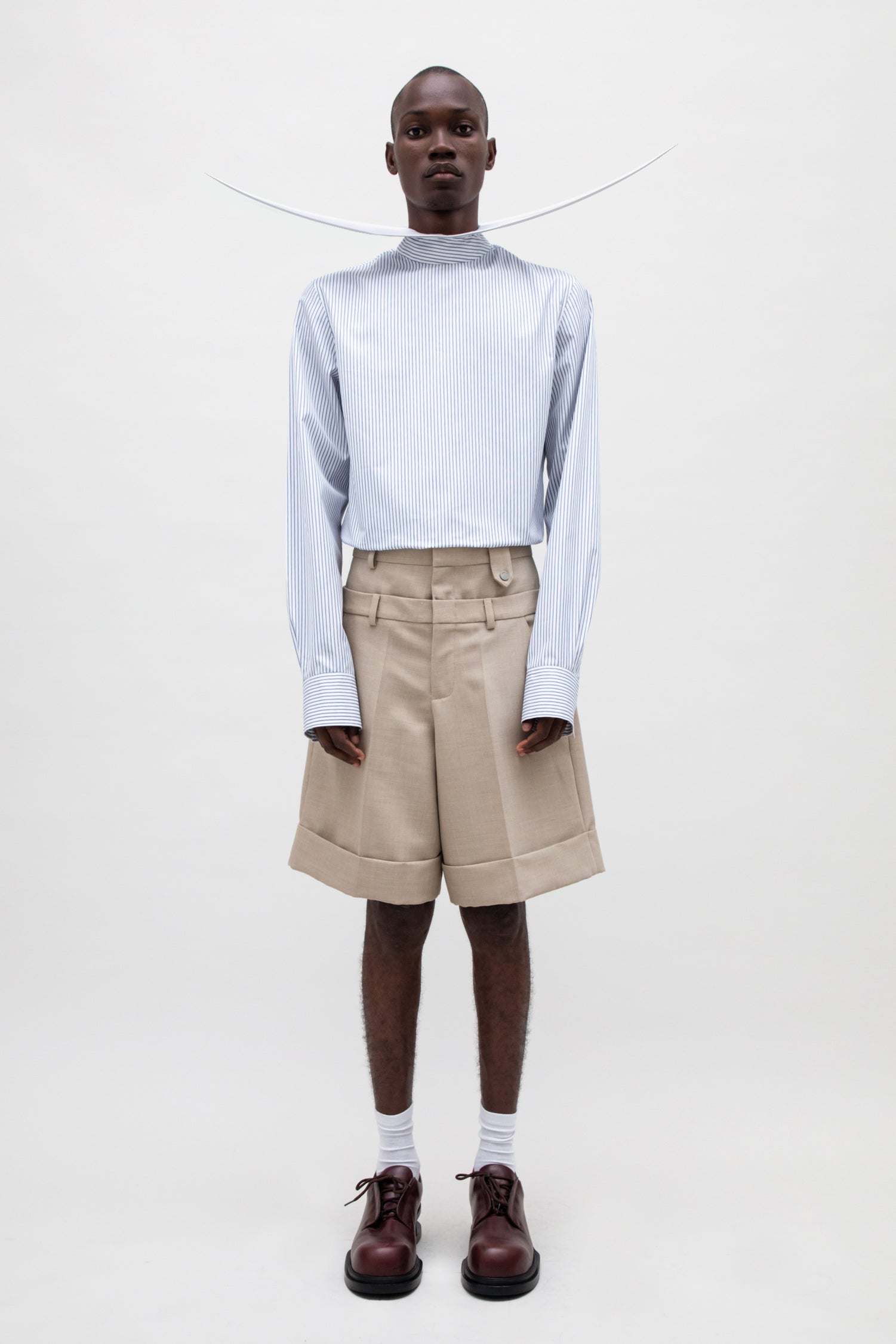 DOUBLE WAIST WOOL SHORT