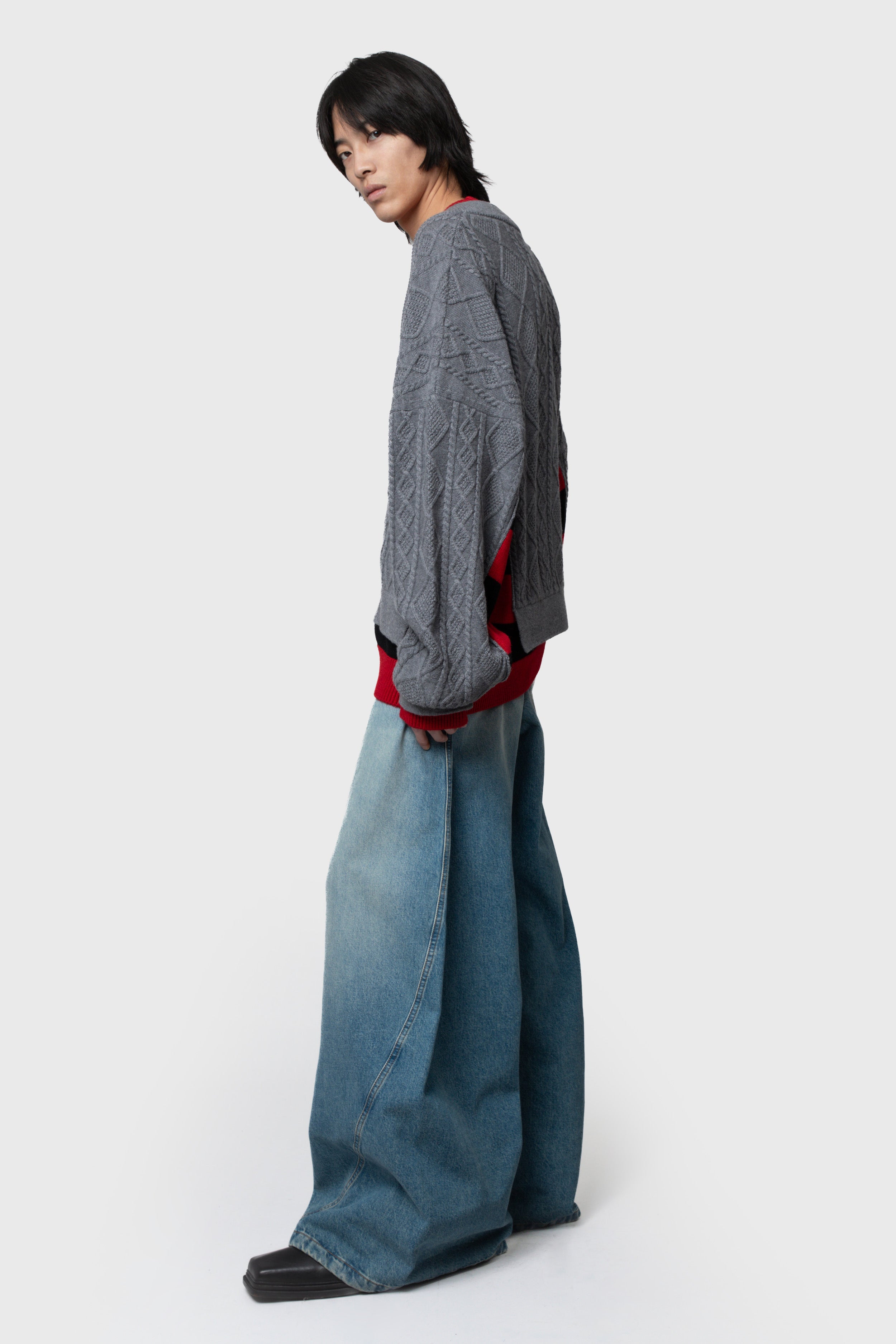 DOUBLE V-NECK SWEATER
