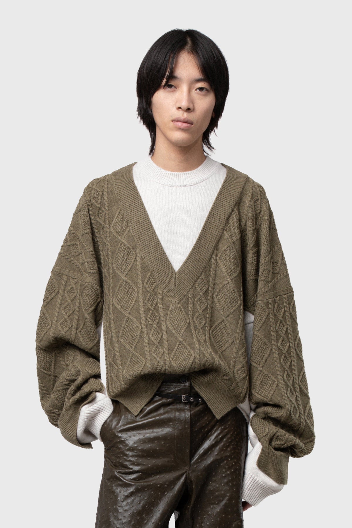 DOUBLE V-NECK SWEATER