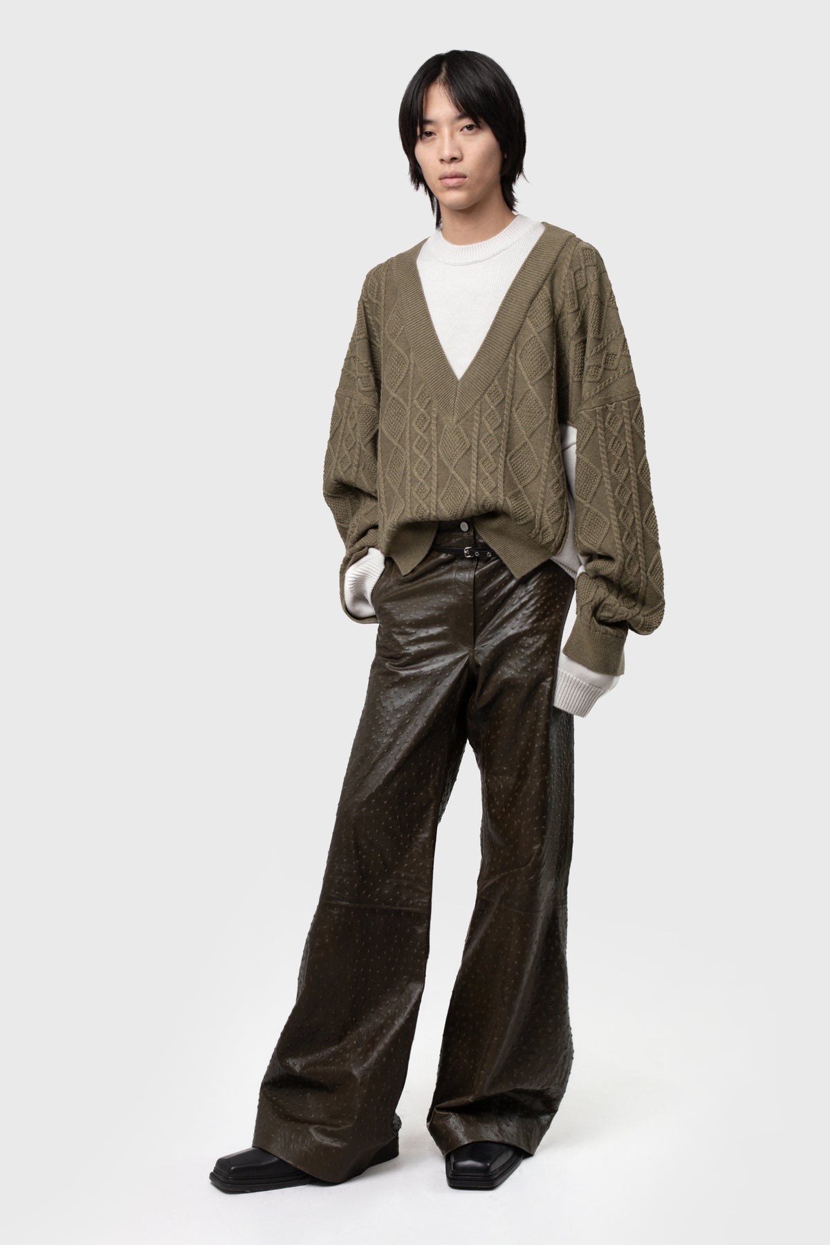 DOUBLE V-NECK SWEATER