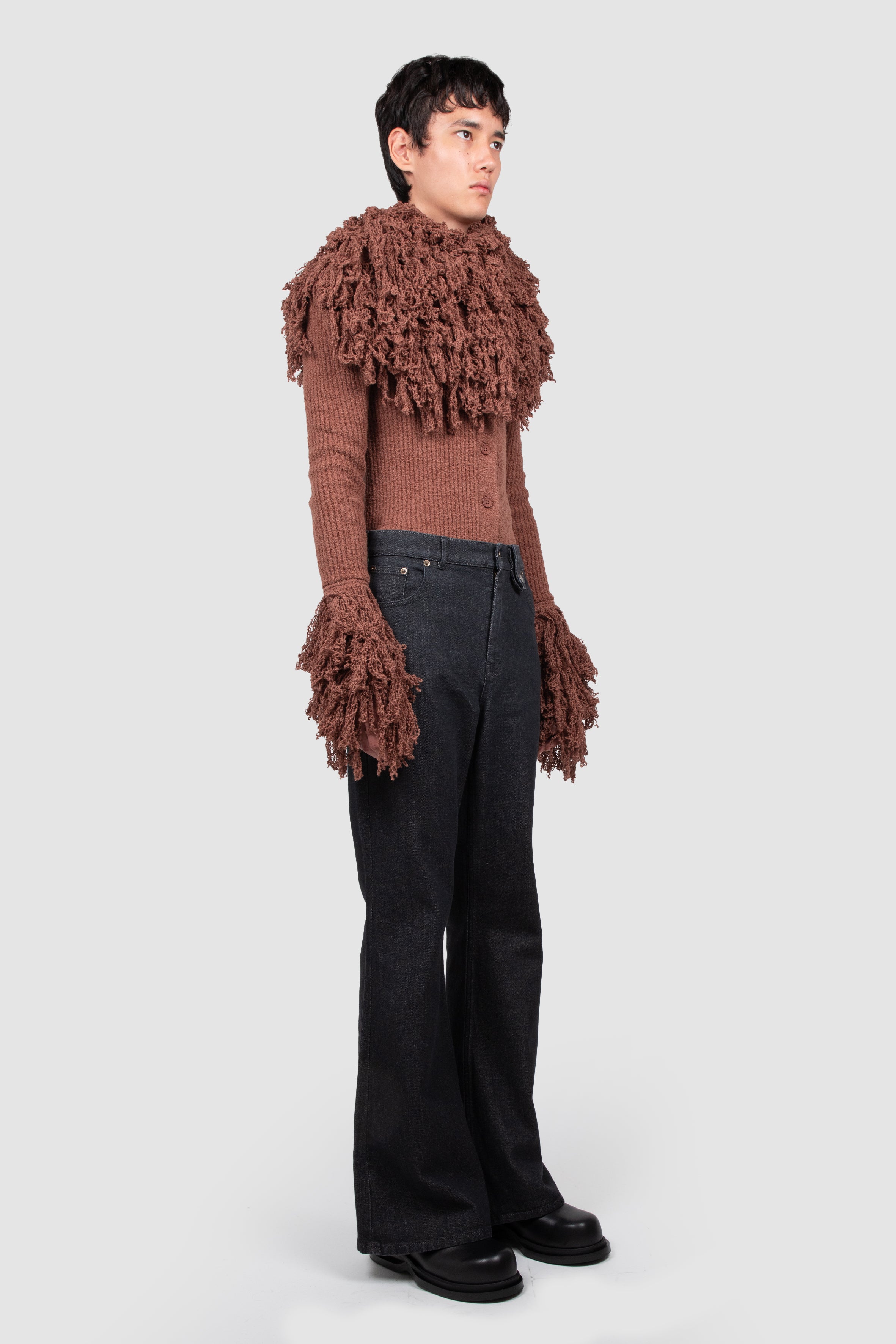 KNITTED FRANGED CARDIGAN