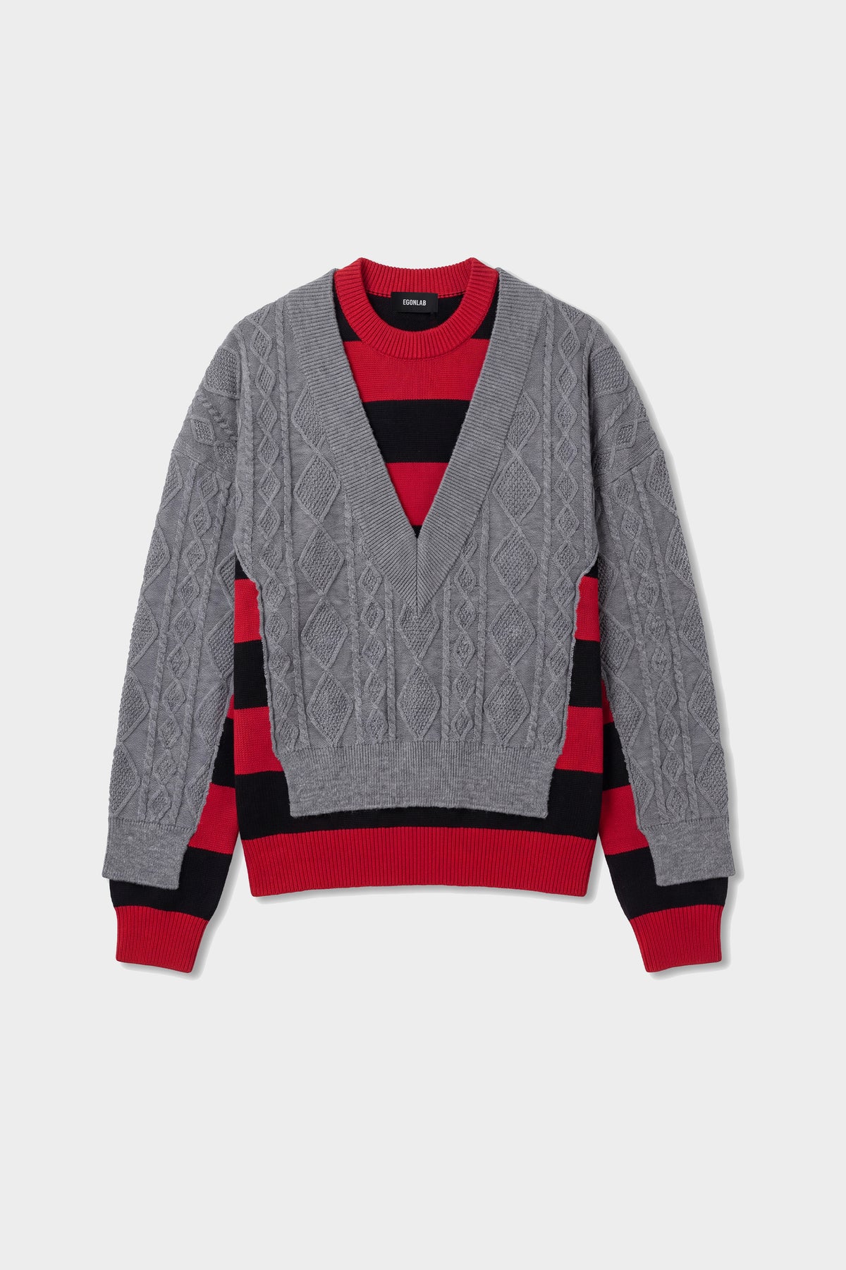 DOUBLE V-NECK SWEATER